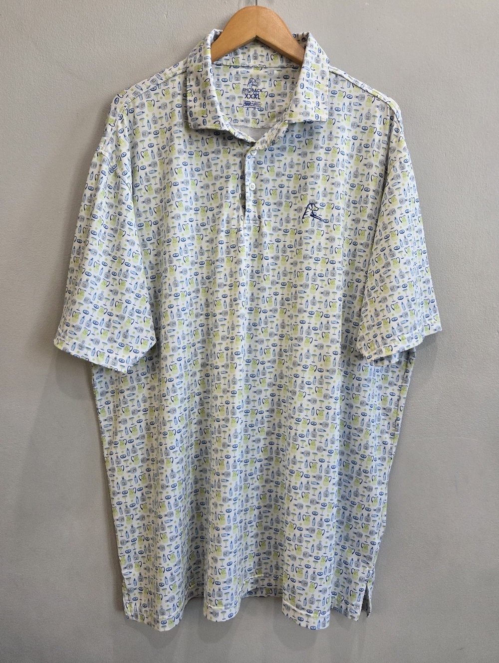 Rhoback Performance Golf Polo Shirt Margarita Cocktail 🍸 Stretch Men's XXXL